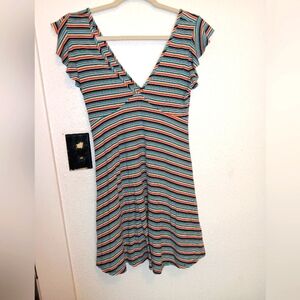 EUC Wild Fable Multicolor V-Neck Striped Dress Jr's. S